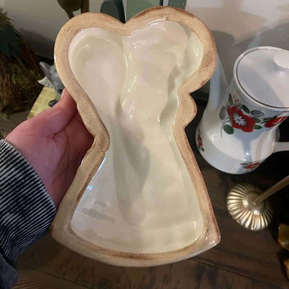 Vintage Burlap Doll Ceramic Spoon Rest